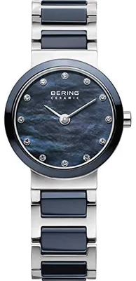 Produktbild von BERING Ceramic Damenuhr grau/blau 10725-787