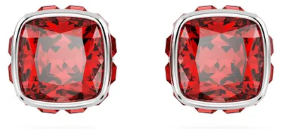 Immagine prodotto di Orecchini a bottone Swarovski Birthstone 5661959, taglio a cuscino, luglio, rosso, rodiato