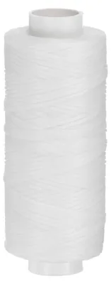 Nähwachsfaden 50 m, 0,8 mm, 150D Polyester flach, weiß, für Leder
