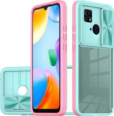 Image de Etui Redmi 10C, étui hybride TPU transparent avec cache caméra coulissant Xiaomi Redmi 10C Light Blue