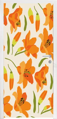 Produktbild von MuchoWow® Türtapete Selbstklebende Türfolie Blumen - Lilie - Muster 90x235 cm Türposter Türaufkleber Klebefolie Türklebefolie - XXL-Plakaten - Foster für Türen - Aufkleber