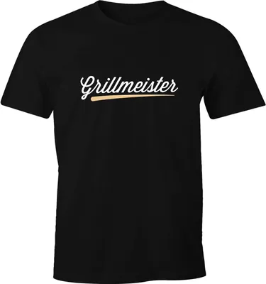 Produktbild von Herren T-Shirt Grillmeister Aufdruck Motiv Grillshirt Fun-Shirt Moonworks® schwarz L