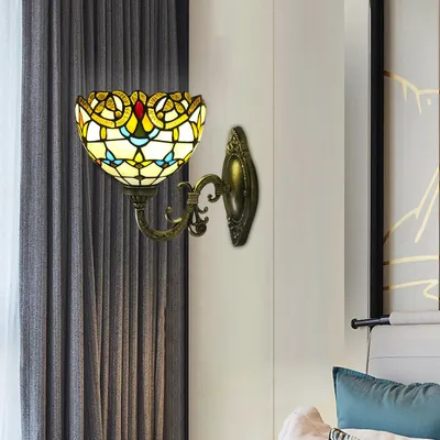 Obrázek produktu pro Retro nástěnná lampa Skleněná LED klasická nástěnná lampa Viktoriánský styl Interiérové osvětlení Osvětlení ložnice Osvětlení obývacího pokoje Ložnice