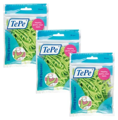 Produktbild von 3er Set TePe Mini Flosser, Zahnseidenhalter, Zahnseide (3x36)