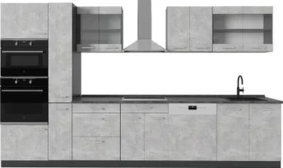 Produktbild von Küchenzeile Vicco R-Line Beton/Anthrazit 350 cm , AP Anthrazit, Model 53714