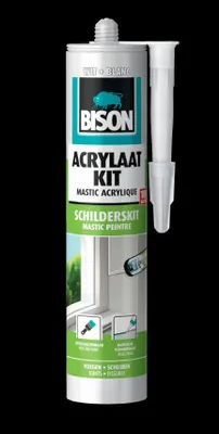 Produktbild von Bison 6088836, 310 ml, Acryl-Dichtstoff, Für die Nutzung im Innenbereich geeignet, Für die Nutzung im Außenbereich geeignet, Weiß