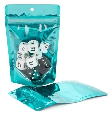 Produktbild von Standbodenbeutel Transparent/Türkis 10.2x6x15.2cm | 57 Gramm (100 Stück)