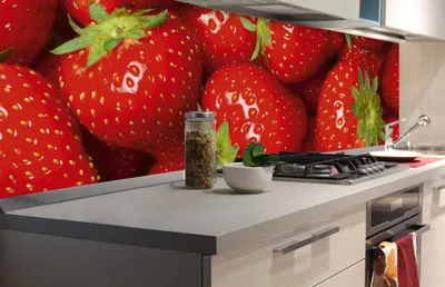 Produktbild von Küchenrückwand Folie selbstklebend ERDBEEREN 180 x 60 cm - Klebefolie - Dekofolie - Spritzschutz für Küche -
