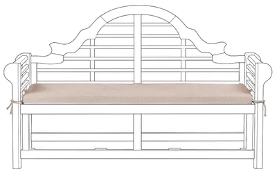 Produktbild von BELIANI Auflage für Gartenbank Beige Stoff mit Befestigung Reißverschluss Einfarbig UV-Beständig Outdoor Gartenausstattung Dickes Sitzkissen