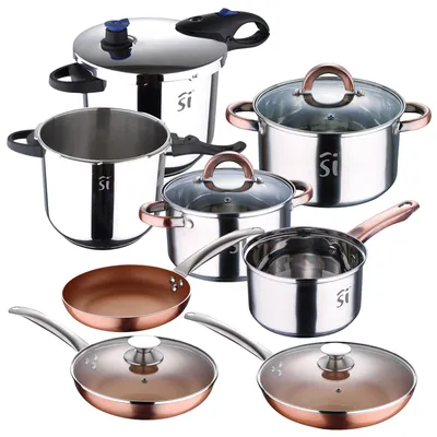 Kochtopf-Set 5-teilig, Edelstahl, Induktion, Ø20/24/28 cm