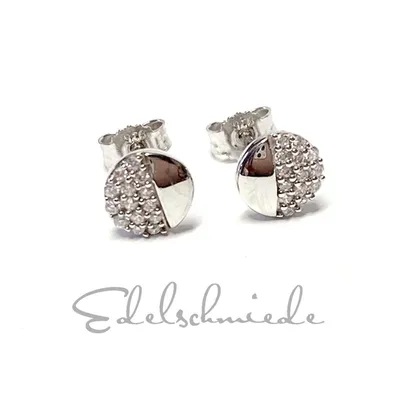 Produktbild von funkelnde Ohrstecker in 925/- Sterling Silber rhod mit Zirkonia rund