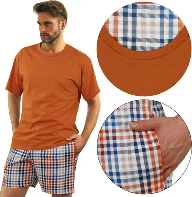 Immagine prodotto di Sesto Senso pigiama uomo cotone manica corta + pantaloni pigiama notte - 2527/04 - BRONZO - 2XL
