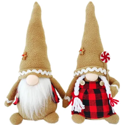 Produktbild von MIKONI Weihnachtswichtel 35cm | 2 Stück SET | Weihnachten, Deko, sitzender Elf Wichtel Figur mit Mütze und Bart Groß Weihnachtsfigur