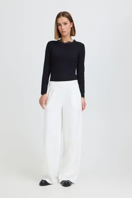 Produktbild von Oxmo OXNSuna Damen Longsleeve Langarmshirt Shirt Baumwollmischung Slim Fit