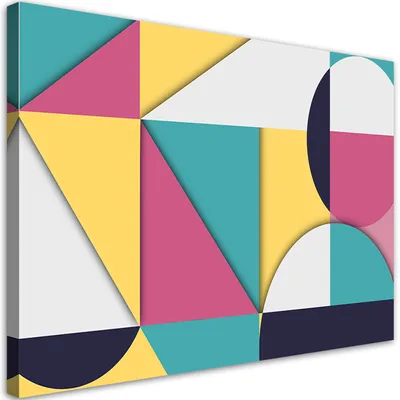 Produktbild von Leinwandbild Geometrische Formen Abstraktion 120x80 Feeby Türkis bild für die wand bereit zum aufhängen