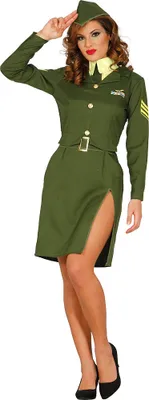 A woman in a military-style costume.