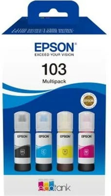 Immagine prodotto di Epson 103 Multipack - Confezione da 4 pezzi - nero, ciano, magenta, giallo - originale - inchiostro di ricarica - per Epson L1210, L3210, L321