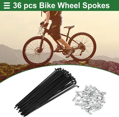 Image de Rayons De Vélo Universels Pour Roue De Vélo 14G 141Mm En Acier Au Carbone Noir 1 Ensemble