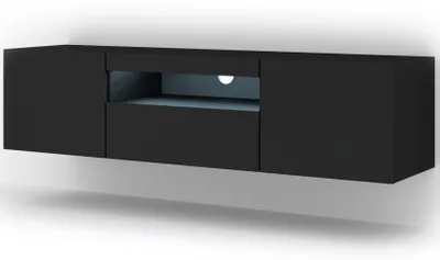 Zdjęcie produktu dla Homlando szafka RTV AURA 150 cm czarny mat LED