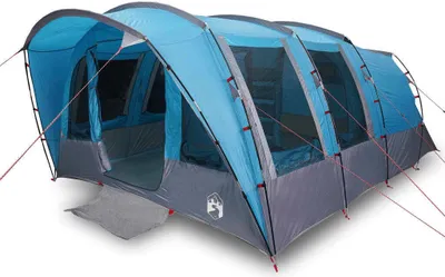 Image de Tente familiale tunnel 8 personnes bleu imperméable