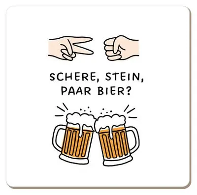 Produktbild von Korkuntersetzer Schere, Stein, Paar Bier?