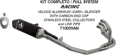Zdjęcie produktu dla Wyścigowy układ wydechowy ARROW z ciemnego aluminium dla Triumph Street Triple 765 RS