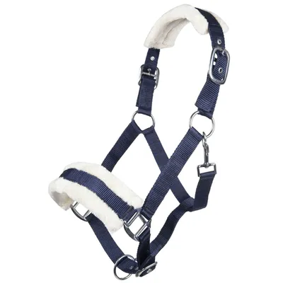 Produktbild von HKM Halfter mit Plüschpolsterung Bischofshofen Dunkelblau Warmblut