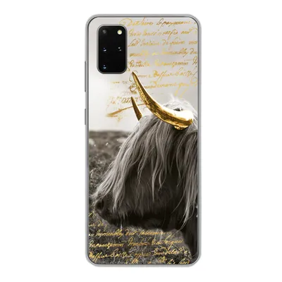 Produktbild von MuchoWow® Handyhülle Schutzhülle Hülle für Samsung Galaxy S20 Plus Schottischer Highlander - Gold - Hoorn Silikon Softcase Handy Hülle - Hartschale