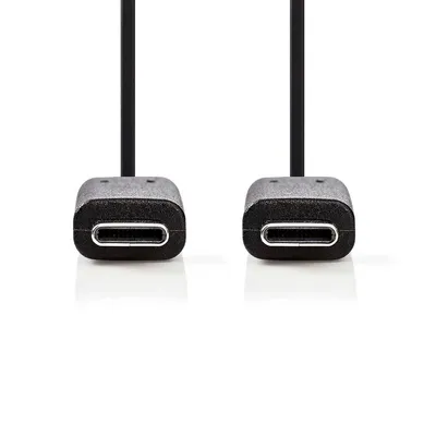 Produktbild von Nedis USB-Kabel - USB 3.2 Gen 1 - USB-C Stecker - USB-C Stecker - 60 W - 4K@60Hz - 5 Gbps - Vernickelt - 2.00 m - Rund - PVC - Schwarz - Box