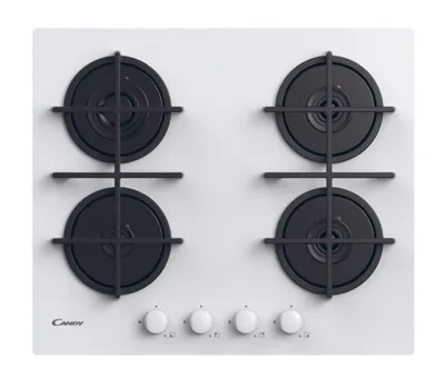 Zdjęcie produktu dla Candy CVG6WW, Biały, Wbudowany, 59 cm, Gaz, Szkło hartowane, 4 stref(y)