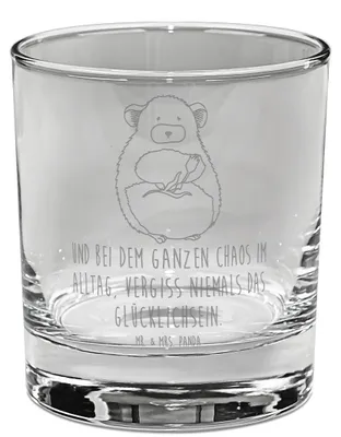 Produktbild von Mr. & Mrs. Panda Whiskyglas Chinchilla Blume - Transparent - Geschenk, Chinchillas, Lustige Sprüche, Glücklichsein, Büro, Scotch Glas, Liebeskummer, Tumbler, Lowball