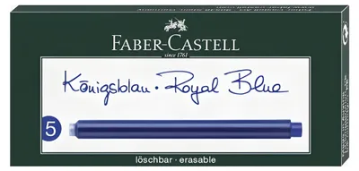 Obrázek produktu pro FABER-CASTELL velkokapacitní inkoustová kazeta 5 ks modrá 201621