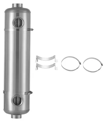 Produktbild von SucceBuy Schwimmbad Wärmetauscher 61,5 kW, Edelstahl Poolheizer mit 30 Rohren, Wärmeüberträger für Poolsysteme mit 1,0 MPa Druck & 0,46 m² Austauschfläche, geeignet für Spa- und Poolheizungen