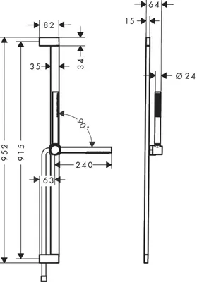 Zdjęcie produktu dla hansgrohe Pulsify S zestaw prysznicowy 100, 1 strumień oszczędzający wodę, szyna prysznicowa 90 cm, 24382000