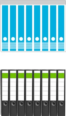 Produktbild von Wallario 8 Stück schmale Ordner inkl. Klebeetiketten mit Motive Hellblau -  Set mit Rückenschildern / Ordnerrücken Stickern