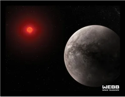 Image de Webb Space Telescope - Poster encadré "Rocky Exoplanet" PM8581 (40 cm x 30 cm) (Orange/Gris/Noir)