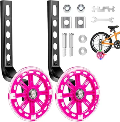 Productafbeelding van Fietssteunwielen 12 tot 18 inch, verstelbare hulpwielen met stille flitswielen, voor kinderfiets