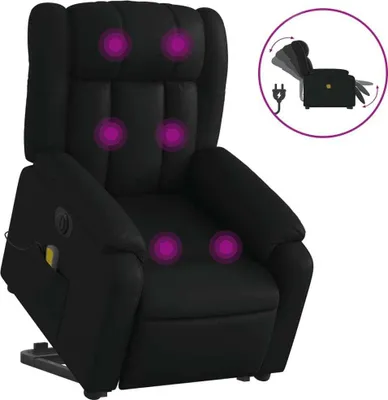 Produktbild von vidaXL Massagesessel mit Aufstehhilfe Elektrisch Schwarz Kunstleder
