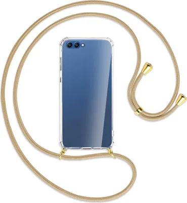Produktbild von Handykette Backcover-Schutzhülle mit Band (Metall goldfarben) für Honor 10 - caramel
