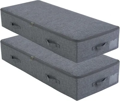 Image de Boîtes de rangement, lot de 2, grandes, en plastique, pour couettes