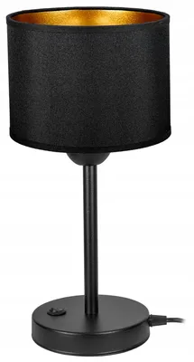 Produktbild von Glimex Moderne Samt Nachttischlampe Schreibtisch Schwarz Gold