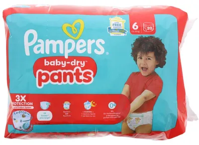 Produktbild von Pampers Baby-Dry Pants Größe 6 Höschenwindeln 13-19 kg 20 Windeln Stop & Protct System