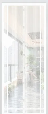 Image de Moustiquaire coupe-bord pour porte-fenêtre – avec aimants et adhésif, sans perçage | Rideau anti-moustiques pour portes de balcon, de terrasse et de pièces, 100x220 cm, blanc