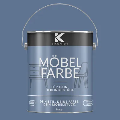 Produktbild von Kenzopaints 2,5Liter Möbelfarbe Möbellack Buntlack Farbraum - Navy