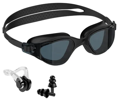 Produktbild von Seaflar Schwimmbrille Erwachsene Anti-Beschlag, Nasenklammer & OhrstöPsel – Schwarz
