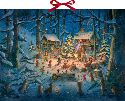 Produktbild von Wand-Adventskalender - Tierischer Chor im Winterwald