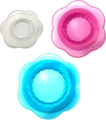 Produktbild von 3/6 Stück Silikon-Stretchdeckel zur Aufbewahrung von Lebensmitteln, wiederverwendbare elastische Schüsselabdeckungen, Blütenblatt-Design, lebensmittelechtes Silikon, Mikrowellenabdeckung