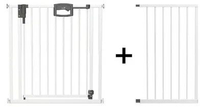 Image de Barrière de sécurité pour porte et escalier GEUTHER Easylock Plus | 128,5–136,5 cm | Sécurité pour bébés et enfants | Barrière à fixation sans perçage | Métal |
