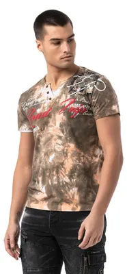 Produktbild von CT804-Herren T-Shirt mit Print-Waschung – Regular Fit