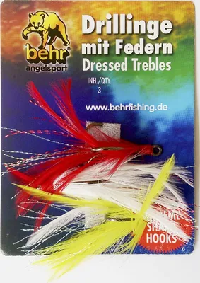 Produktbild von Drillinge mit Federn Federdrillinge (Gr. 6 - 1/0), Größe:4